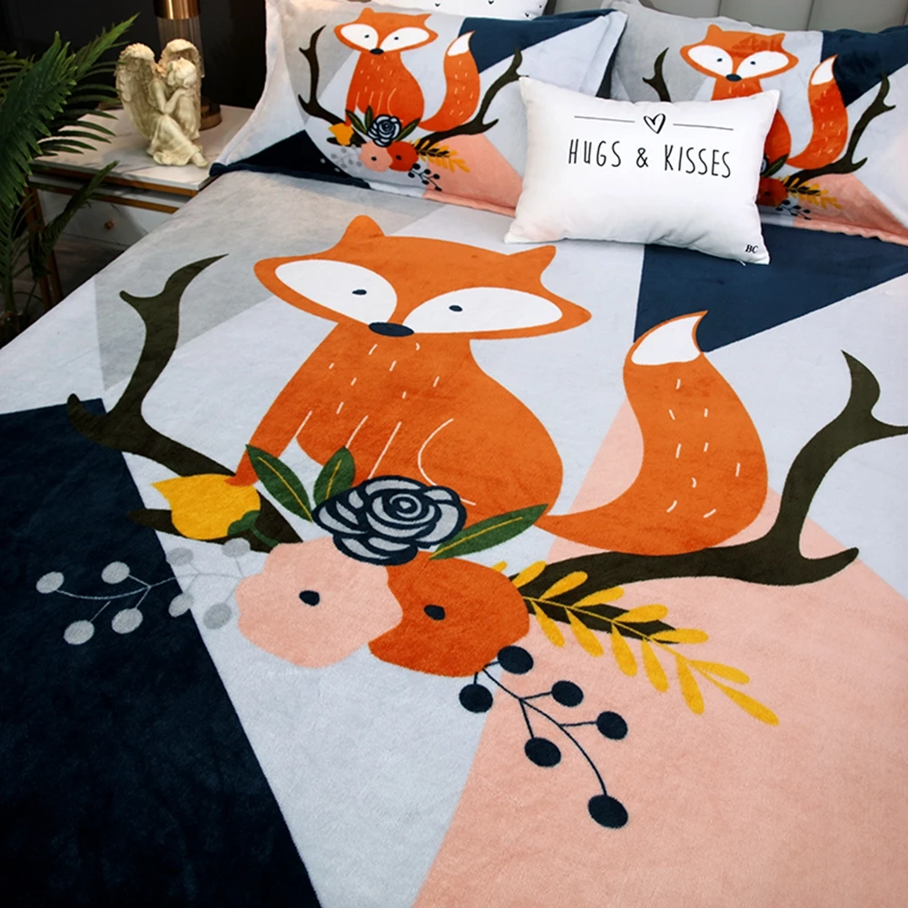 Универсальный чехол на матрас 30 см норковый кашемировый утолщенный для