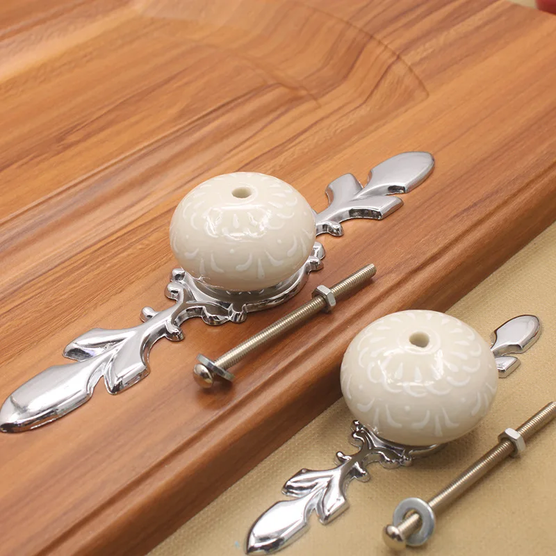 

Furniture European Cabinet Pulls Single Hole Drawer Dresser for Room Ceramic Cabinet Handles Cupboard Handles