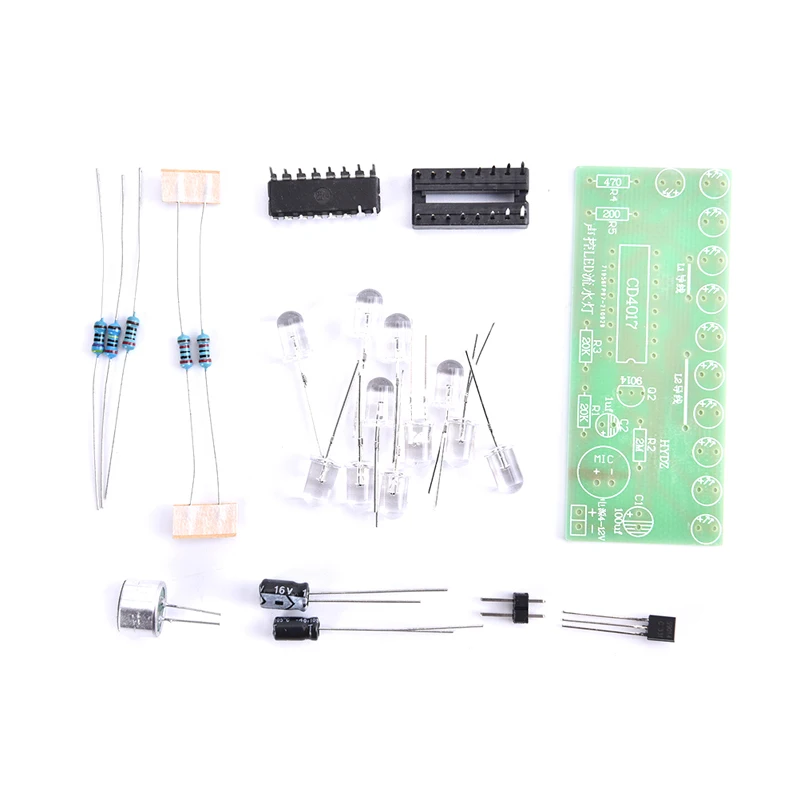

CD4017 Voice activated LED Water Light Kit Lantern Control Fun Electronic Production Teaching Training Diy Electronic Kit Module
