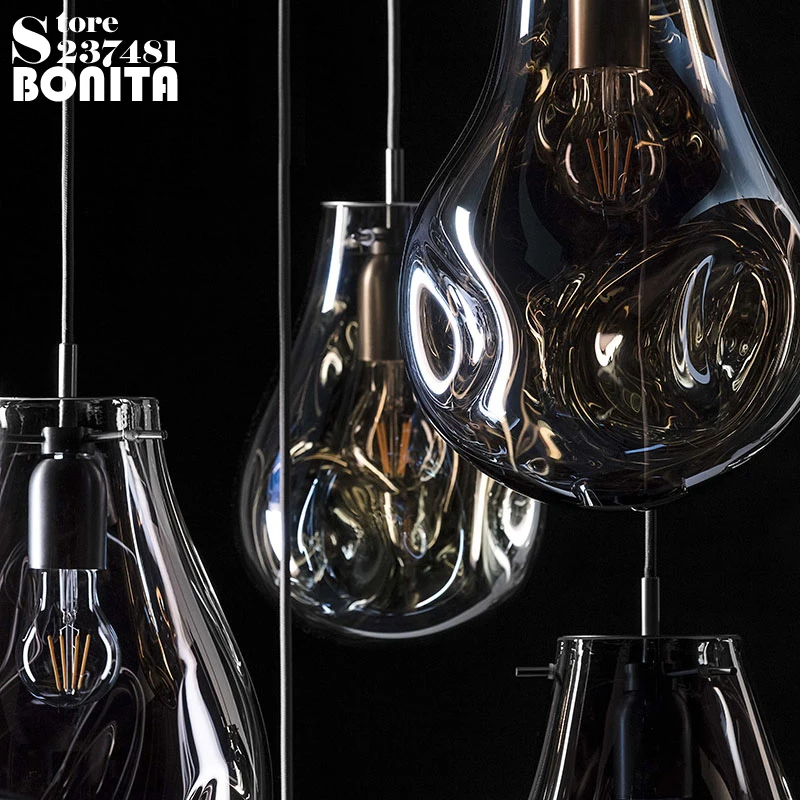 Lámpara colgante moderna de cristal con burbujas de jabón para loft, reflector led colorido, iluminación colgante