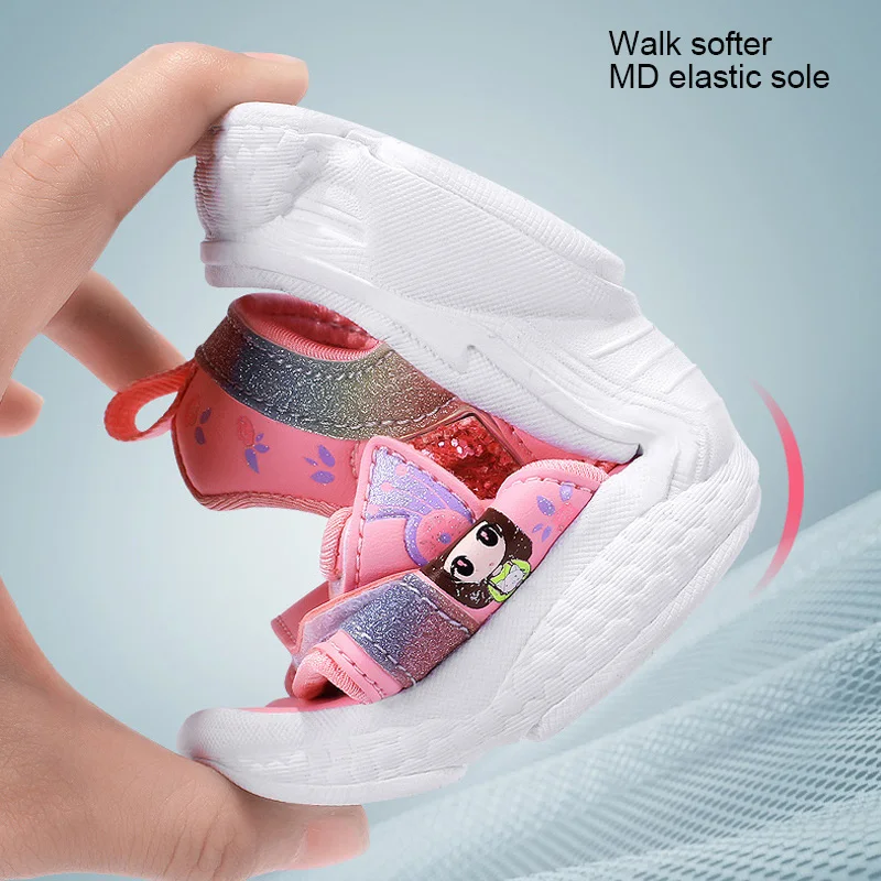 Детские сандалии для девочек мягкие босоножки принцессы легкая обувь с