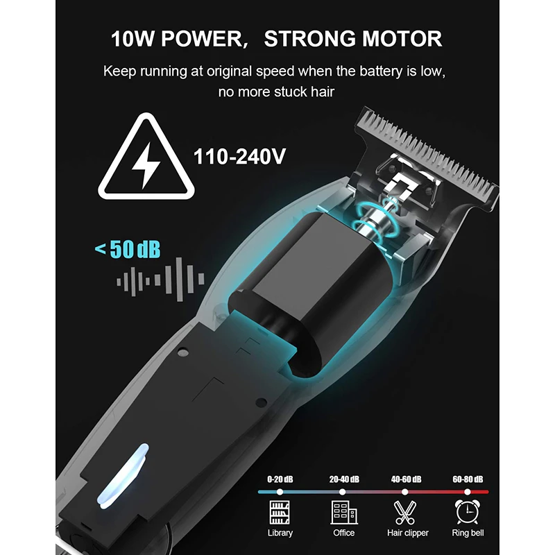 Машинка для стрижки волос беспроводная аккумуляторная с Т-образным лезвием |