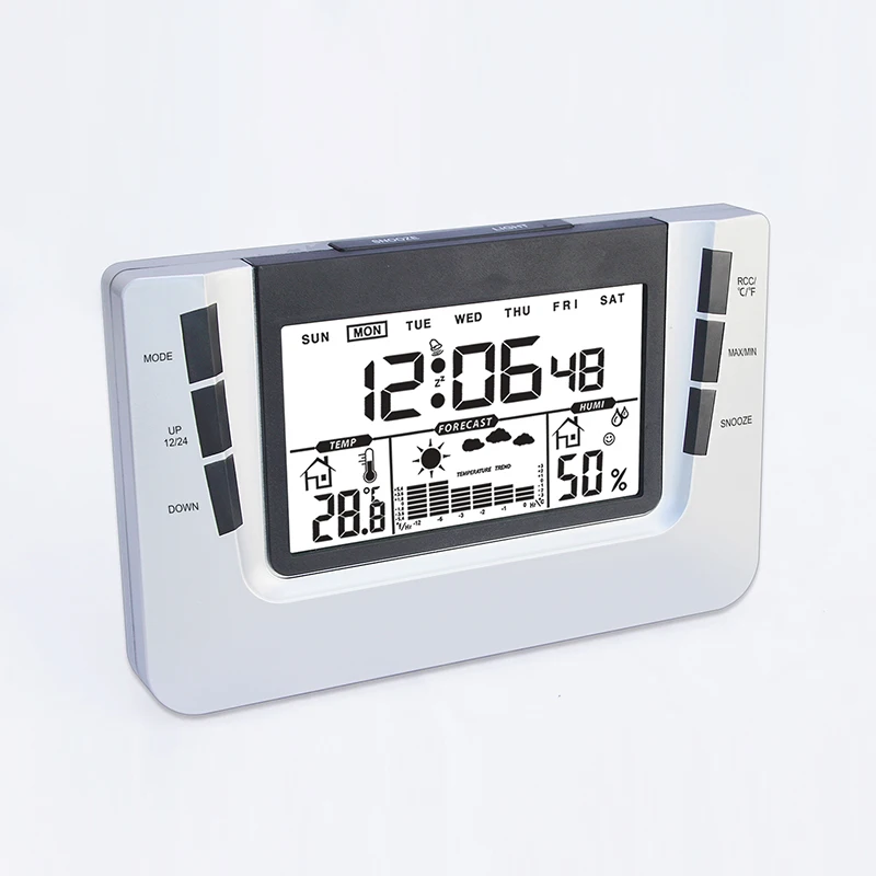 Светодиодный цифровой будильник отображает Погодный термометр с погодным