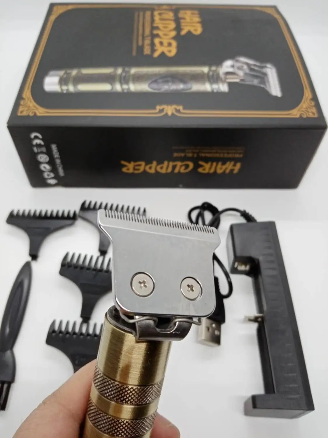 

T9 hair trimmer Barber Haircut Rechargeable hair Clipper Cordless Men Hair Cutting Machine Beard trimmer 0mm razor shaver