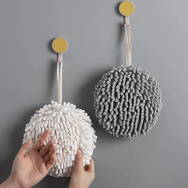 

Household Cleaning Chenille Handball Creative Kitchen Supplies Hanging Multifunctional Hand Towel Absorbent and Quick-drying