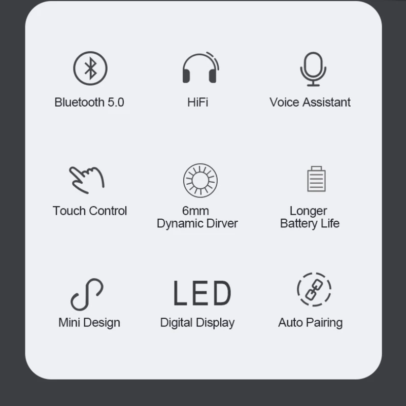 

2021 TWS Bluetooth Earphones LED Display Wireless Touch control Waterproof 9D Stereo Sports Earbuds Headsets With Microphone