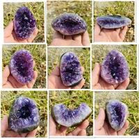 natural rough stone uruguay pattern agate original leather geode amethyst hand polished and polished crystal and stone healing