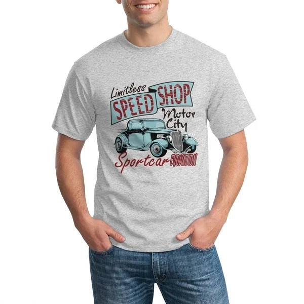 

Men's Fashion Old Vintage Car Loose Cotton O-neck Casual Short Sleeve T-Shirt Tops Tees