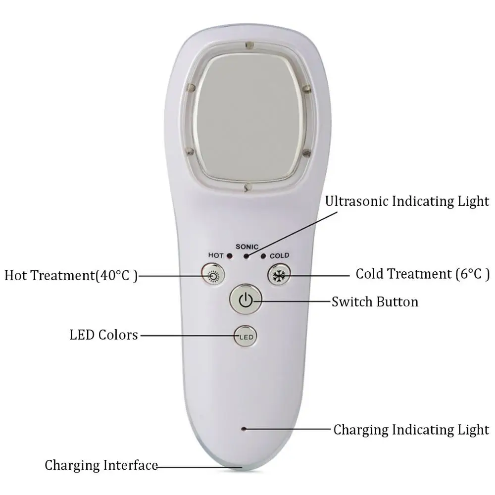 Прибор для ухода за лицом Горячий Холодный Молоток криотерапия красный Фотон