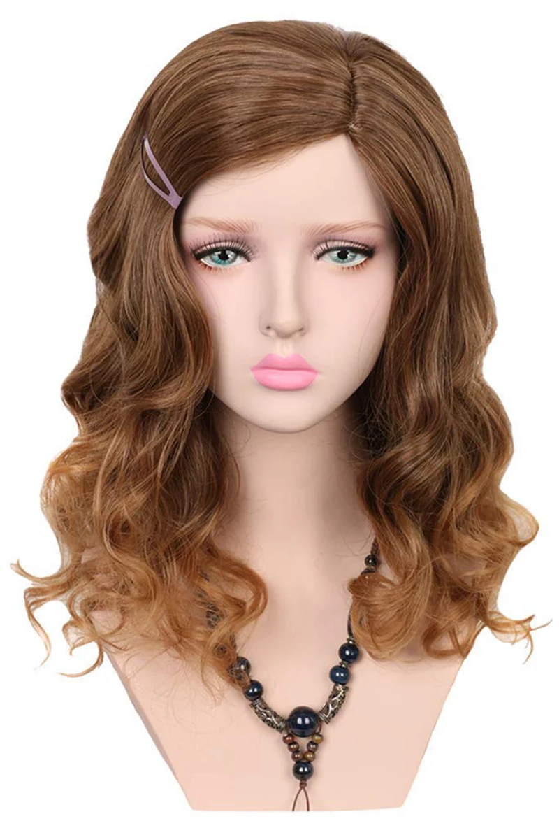 

Hermione Jean Granger Cosplay Wig Styled Brown Curly Side Parting Heat Resistant Synthetic Hair Wigs
