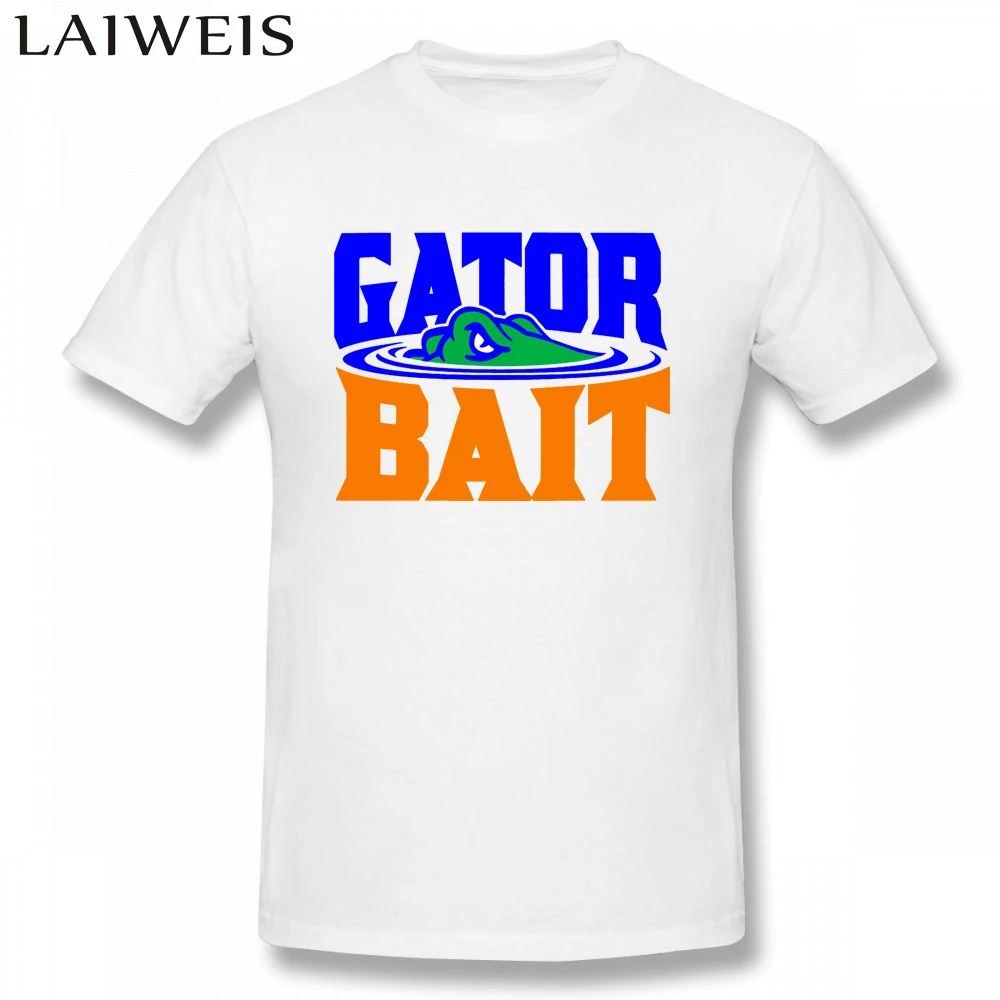 Мужская футболка с принтом Gator Bait летняя в стиле хип хоп белая модная хлопковая