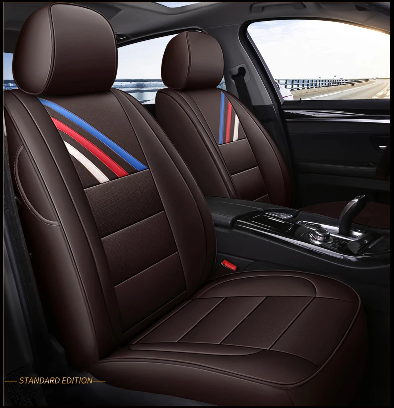 custom only 2 pc front seat leather car cover for Volkswagen Magotan Golf Tiguan Scirocco Touarege auto accessories | Автомобили и