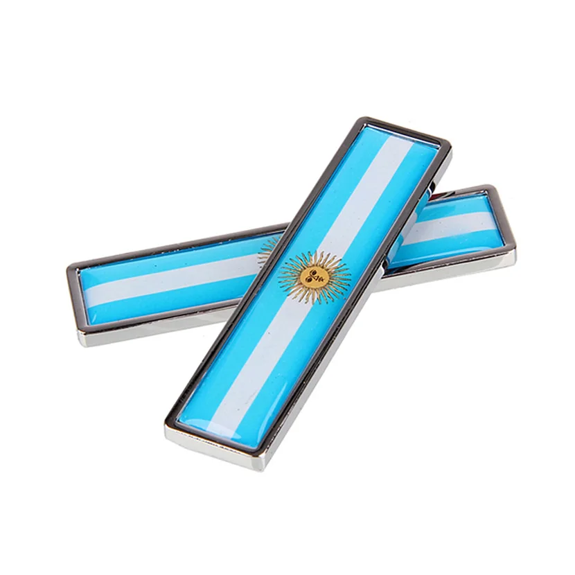 1 пара флагов Аргентины 3D металлические автомобильные наклейки украшение значок
