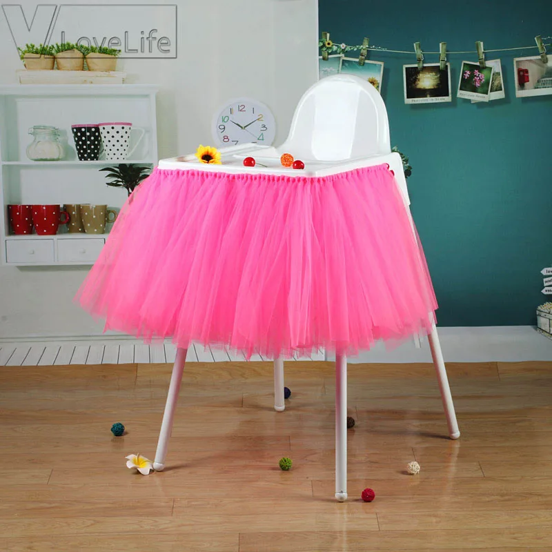 Тюлевая юбка-пачка для стула юбка детского дня рождения украшение высоких