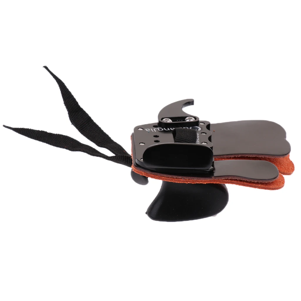 Стрельба из лука кожаный палец вкладка для защиты пальцев Регулируемый охоты