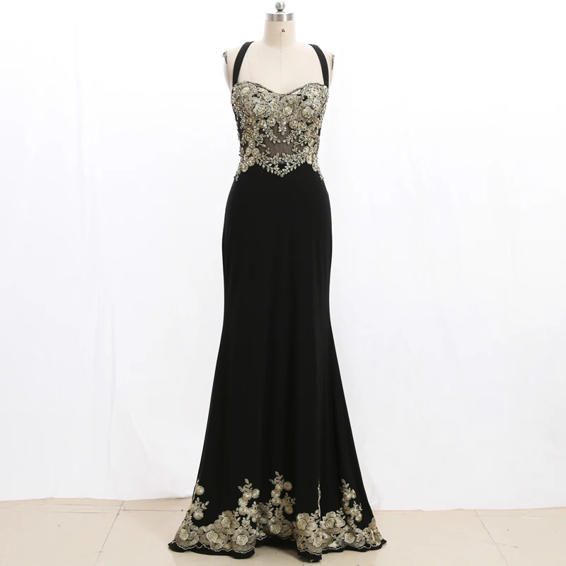 

Stock Clean Black Prom Dresses Long 210219-068