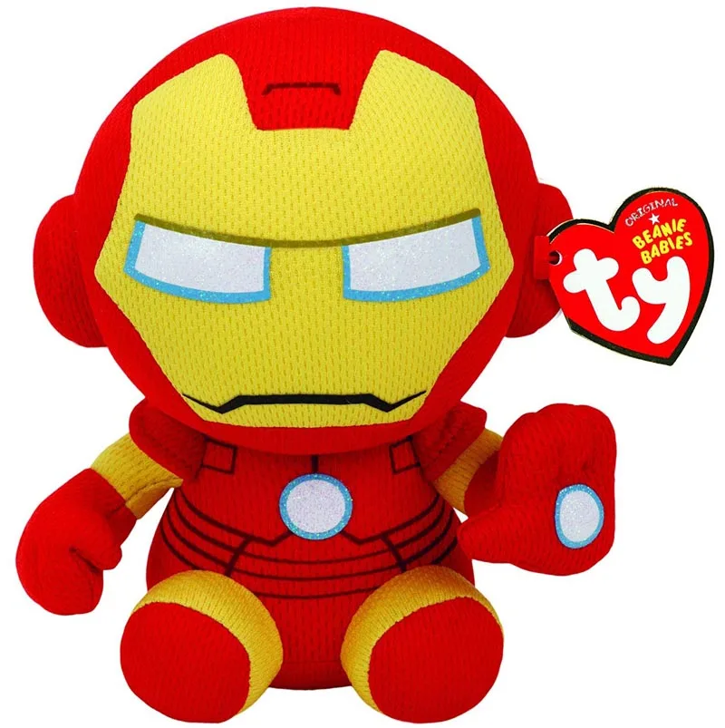 Ironman Ty Beanie для малышей, серия супергероев Marvel, Железный человек, Человек-паук, Халк, Черная пантера, плюшевая игрушка, детский подарок, 15 см - Цвет: Ironman