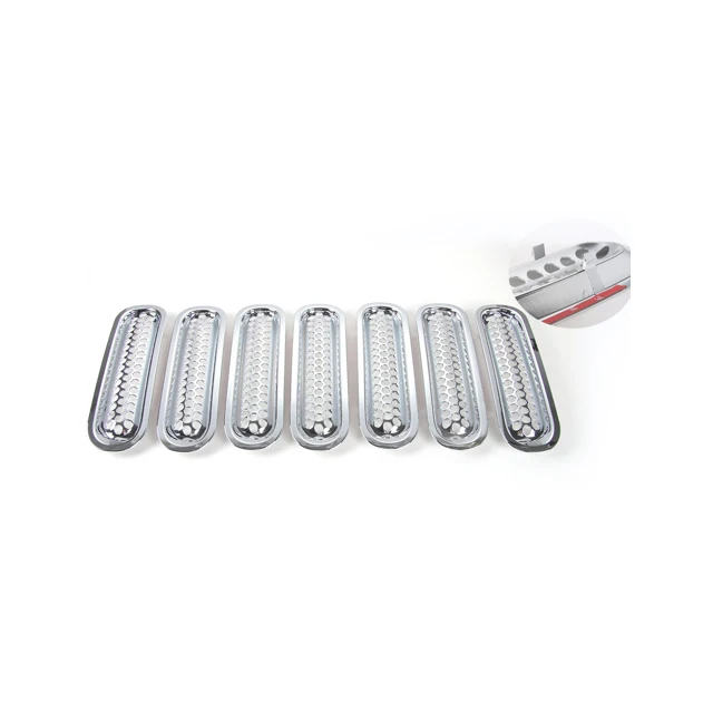 chrome with Buckle A MOPAI гоночные грили для Jeep Wrangler JK 2007+ Автомобильная передняя вставка сотовая решетка крышка украшение для Jeep Wrangler аксессуары - Цвет: chrome with Buckle A