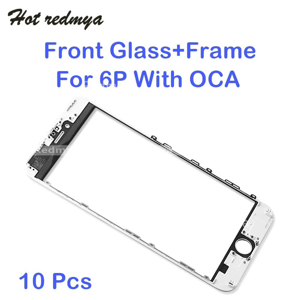 

10 шт. внешняя стеклянная панель для iPhone 6 Plus 6 plus ЖК передний сенсорный экран дигитайзер Датчик стеклянная рамка + OCA запасные части