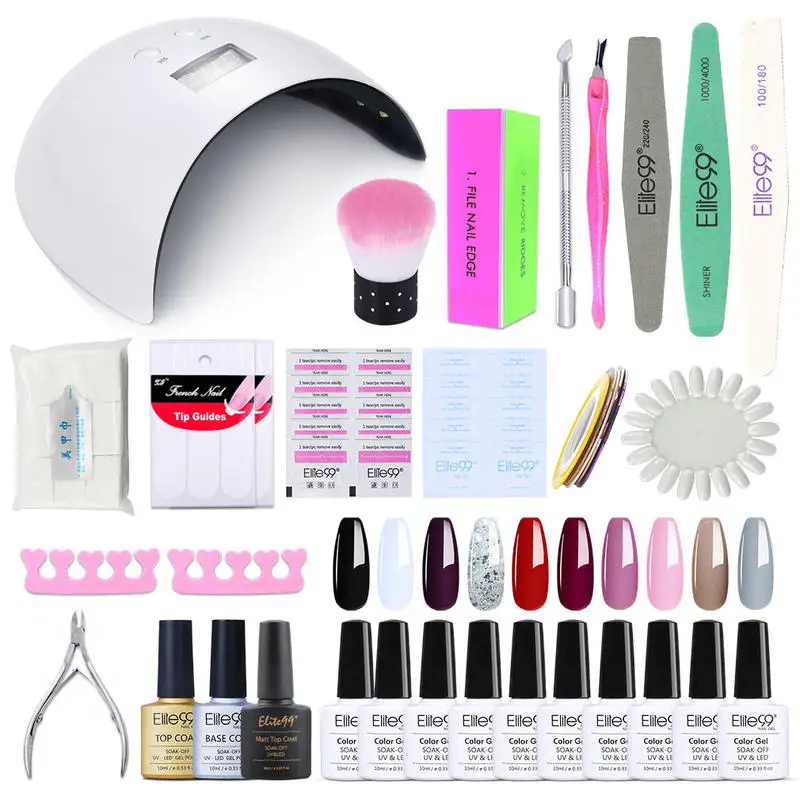 Elite99 Nail Set UV LED Lamp Dryer With 13pcs Gel Polish Kit Soak Off Manicure Tools electric drill For | Красота и здоровье