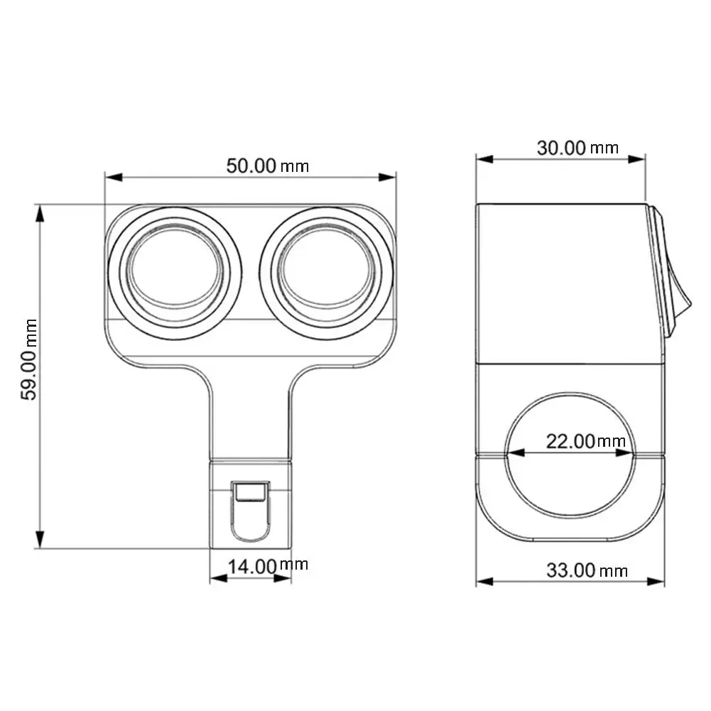 

Universal 12V Motorcycle Handlebar Double Control Switch for Headlight Indicator