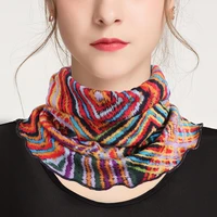 autumn winter new warm wool silk double scarf female pullover korean version small silk scarf fake collar neck sleeve