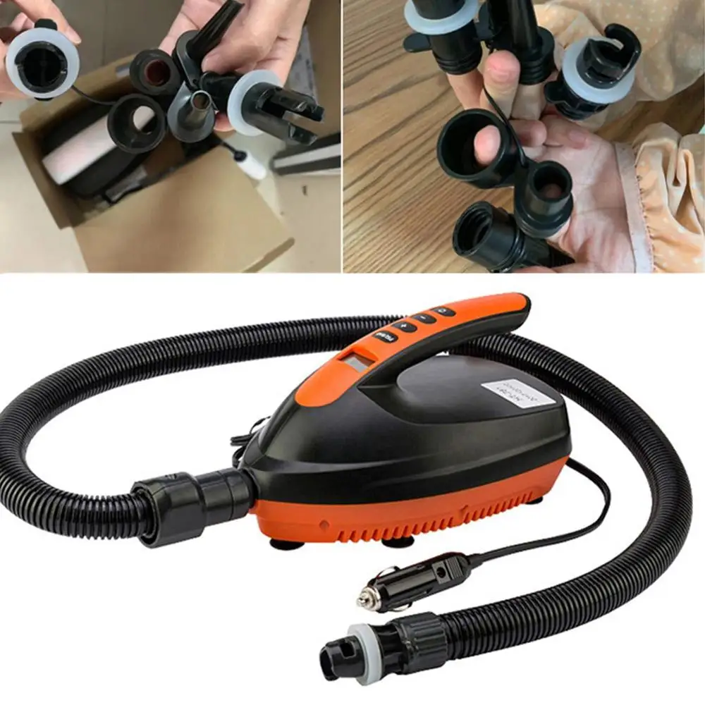 Прочный портативный воздушный насос 12 В цифровой электрический ЖК экран лодка