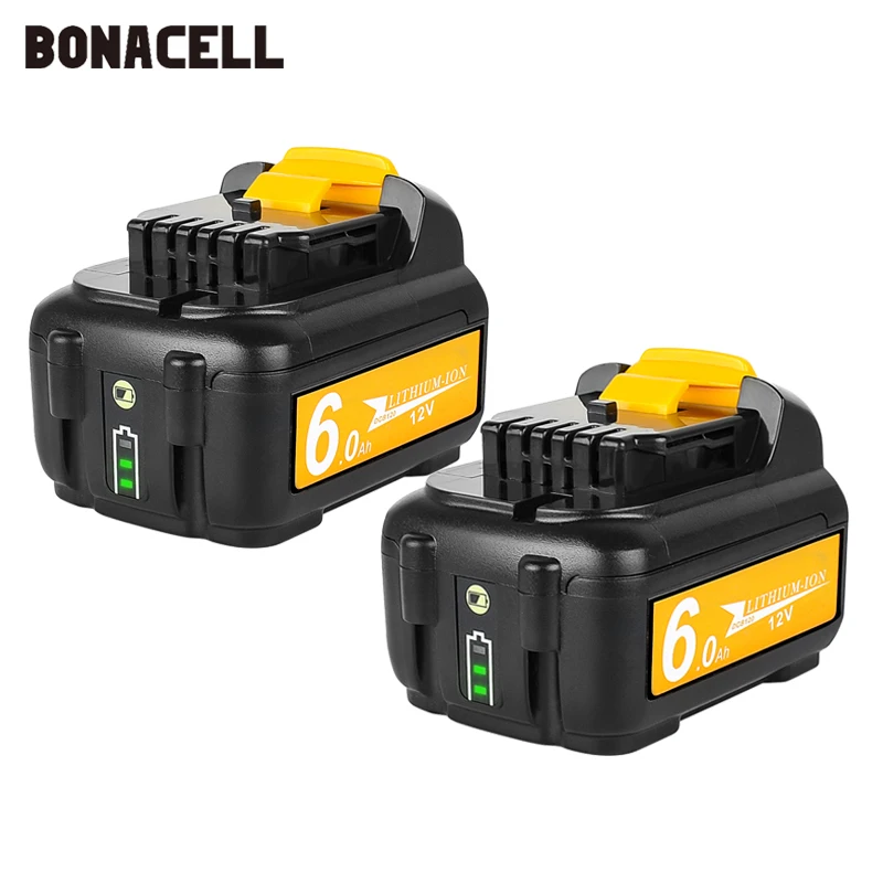 Сменный аккумулятор DCB120 12 В 6 0 Ач совместим с электроинструментами Dewalt DCB121 DCB127 |