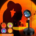 Светодиодный проектор С закатом 4 в 1, проекционная лампа С закатом, настсветильник освещение, украшение для спальни, рождественские подарки