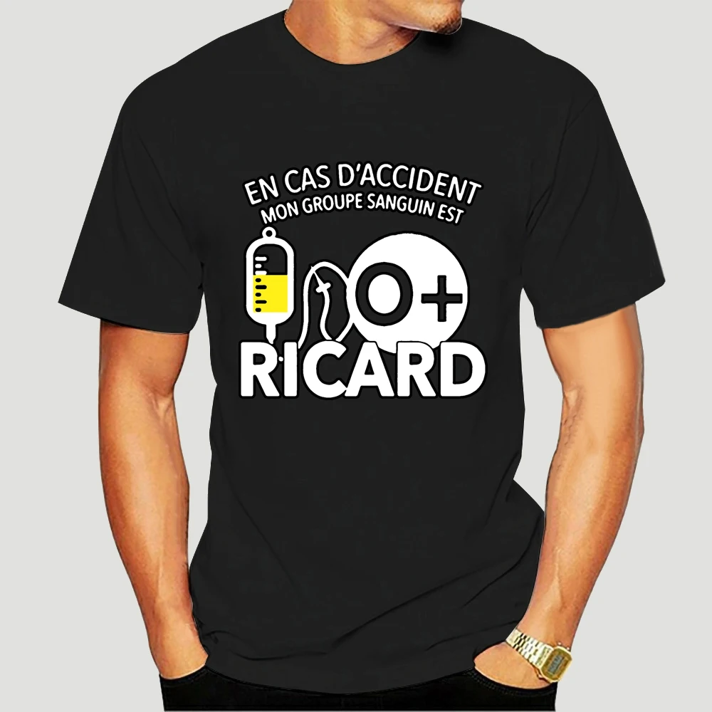 

100% Cotton O-neck Custom Printed Men T shirt EN CAS D ACCIDENT MON GROUPE SANGUIN EST O RICARD Women T-Shirt 5826X