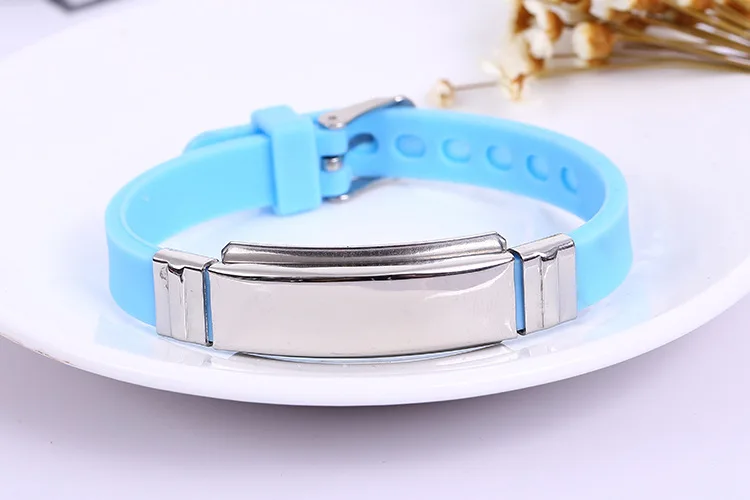 Custom name Punk Trendy Glossy Silicone Id Bracelets For Women Bracelet Men Jewelry images - 6