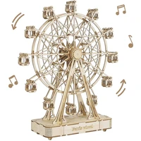 232pcs rotatable ferris wheel wooden model building block kits assembly toy gift for children adult home decorations