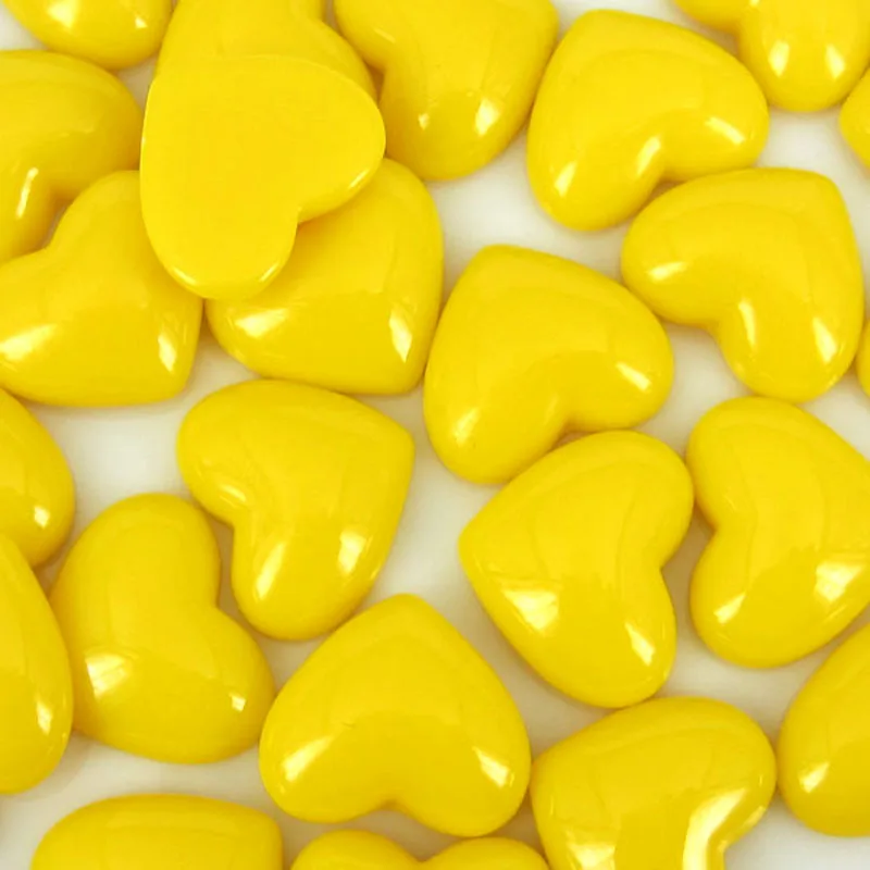 200 шт желтое сердце смолы Flatbacks Кабошон Украшение для ювелирных изделий Ремесло