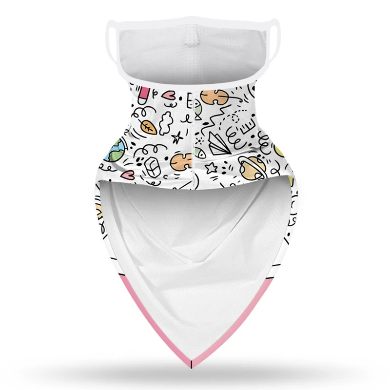 

1Pc Kids Cartoon Pattern Outdoor Bandana Neck Gaiter Scarf Sun UV Protection Face Coverage Tube Face Cover Scarf For Hiking