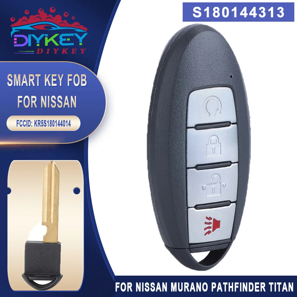

DIYKEY S180144313 433MHz 4A for Nissan Murano Pathfinder Titan 2015 2016 2017 2018 Smart Remote Car Key Fob KR5S180144014