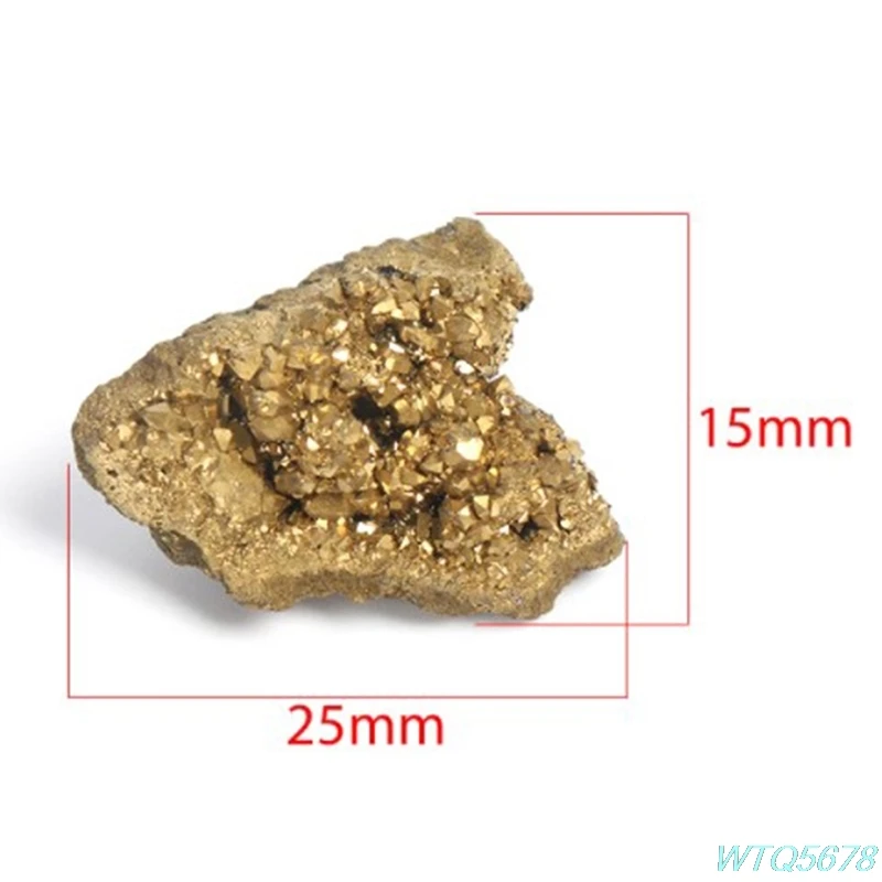 

1Pcs Natural Electroplating Gold Gemstone Crystal Cluster Geode Jewelry Making