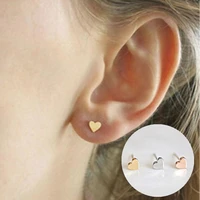 stainless steel heart shaped stud earrings gold silver color women earrings cute earcuffs fashion jewelry accessories gifts