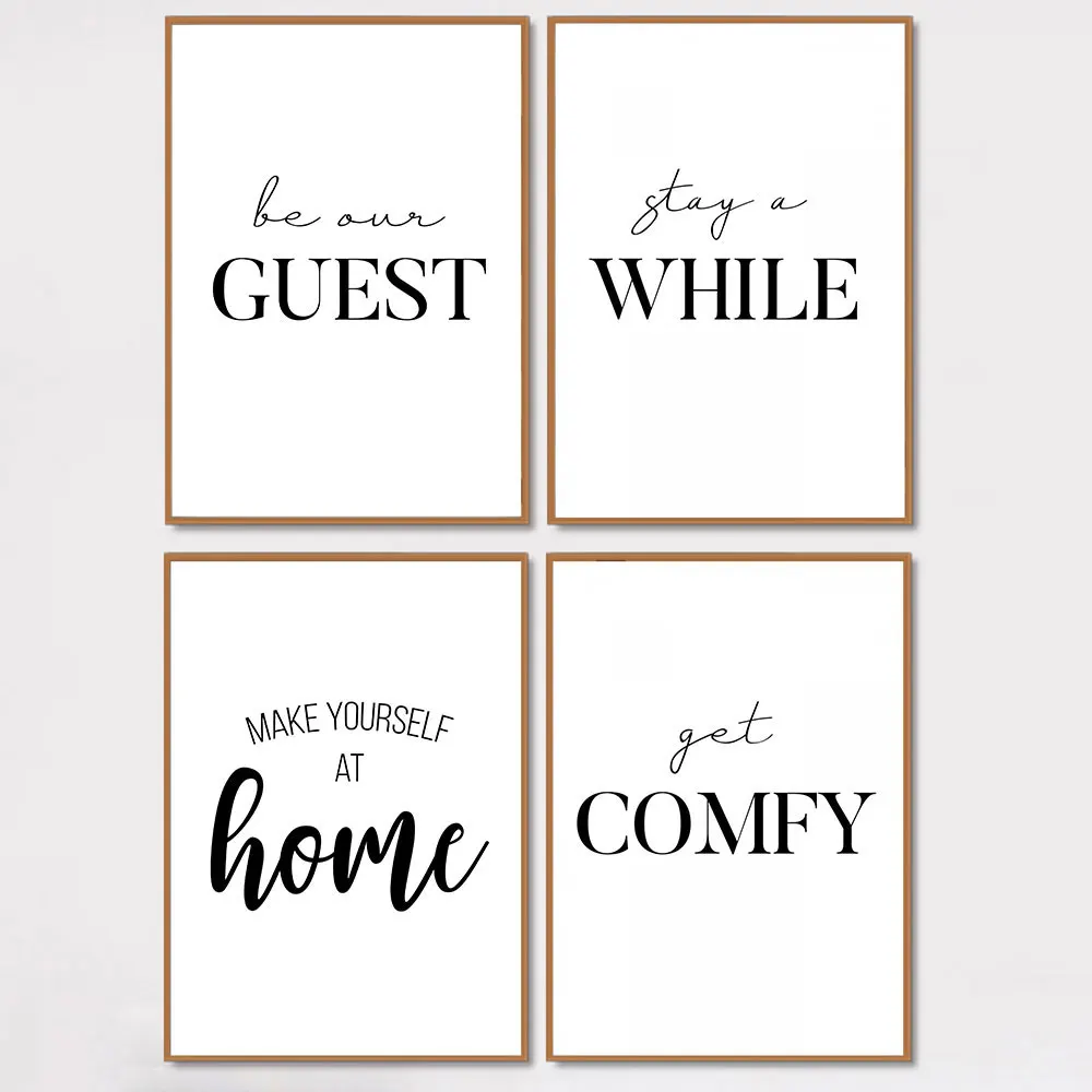 Буквенный плакат минималистический черно белый настенный отпечатанная на