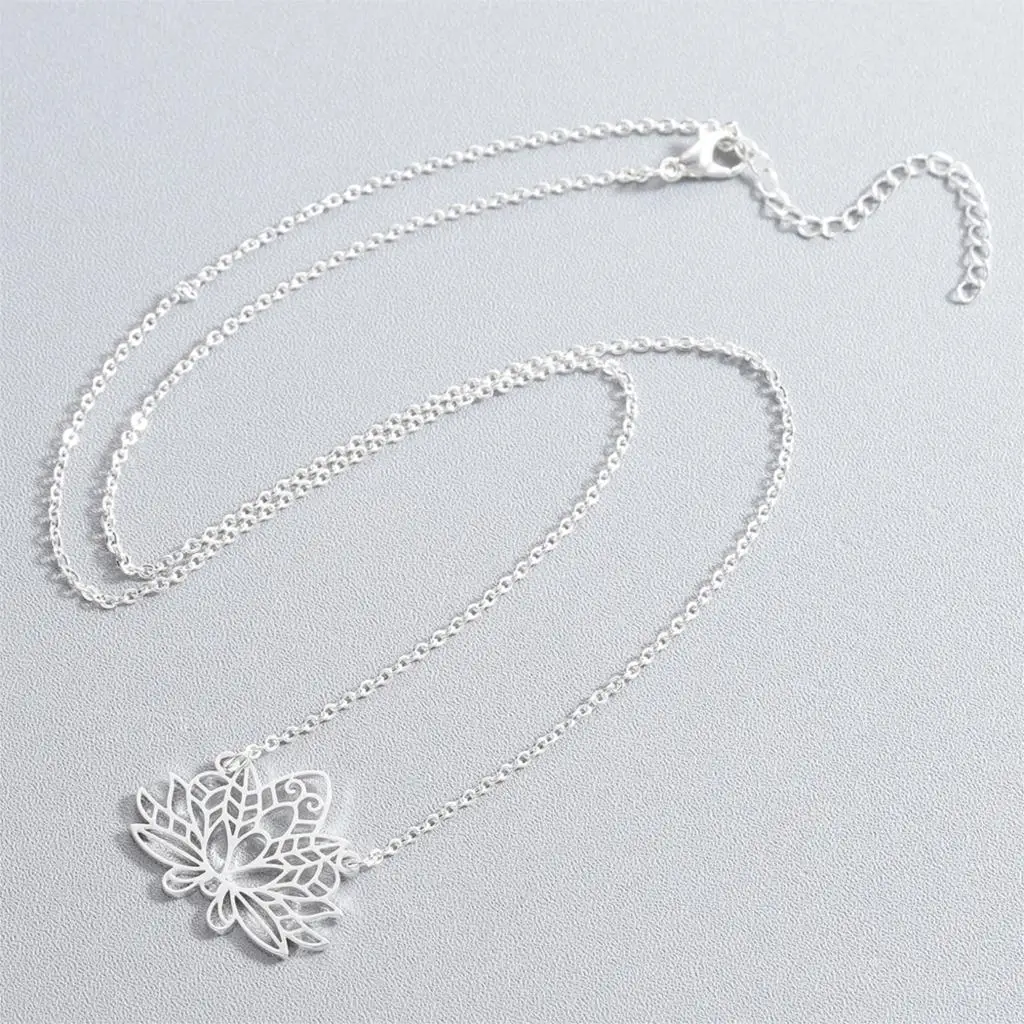 Ожерелье Kinitial с цветком лотоса и символом Ом ожерелье подарки на день рождения