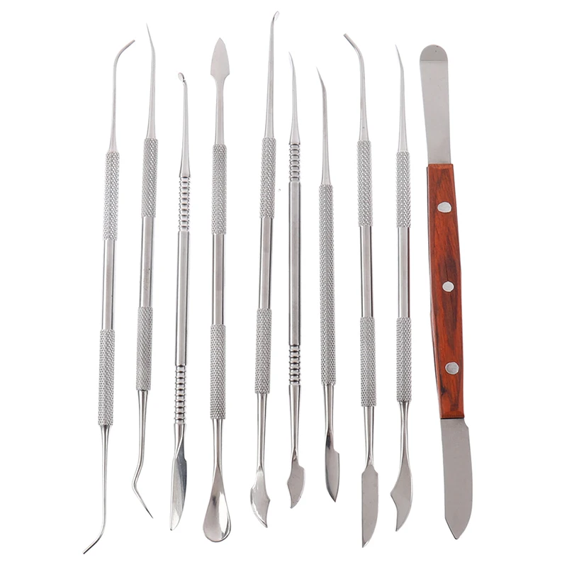 10 шт./компл. зубы набор шпателей Сталь гигиены ротовой полости стоматологических