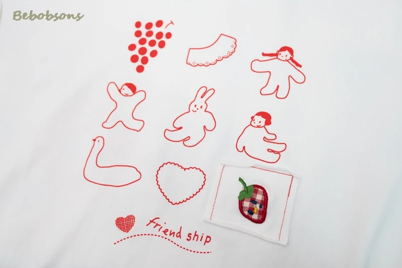 Женская хлопковая Футболка с круглым вырезом вышивкой коротким рукавом летняя