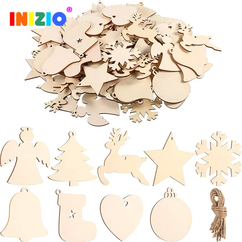 10 шт./лот рождественские деревянные подвесные украшения стильные милые звезды
