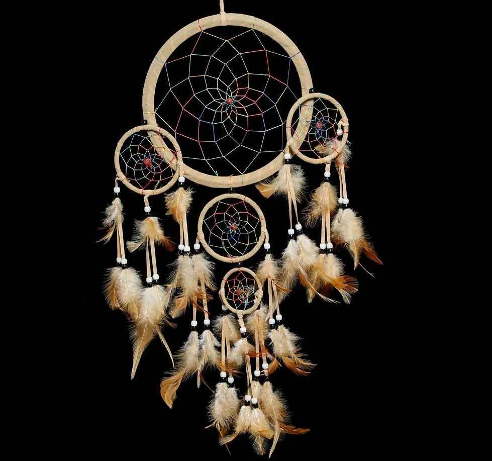 

Ловец снов ручной работы, креативные настенные украшения, волк, узор, индийский Ловец снов, ретро перья, орнамент, домашний декор