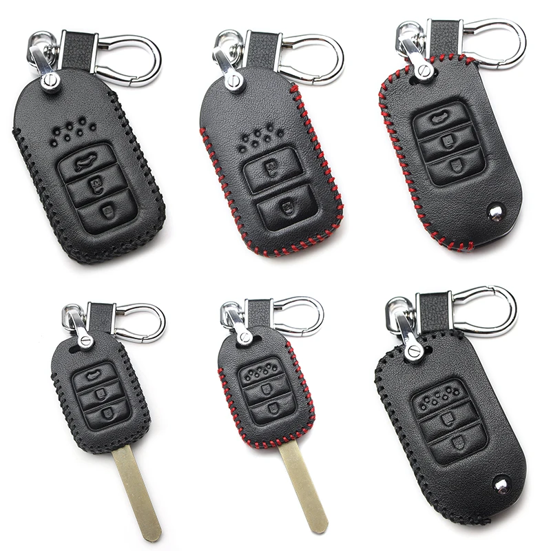 Кожаный чехол для автомобильных ключей брелок Honda CRV Dio Forza 125 300 Civic Jazz Accord Fit Odyssey Pilot
