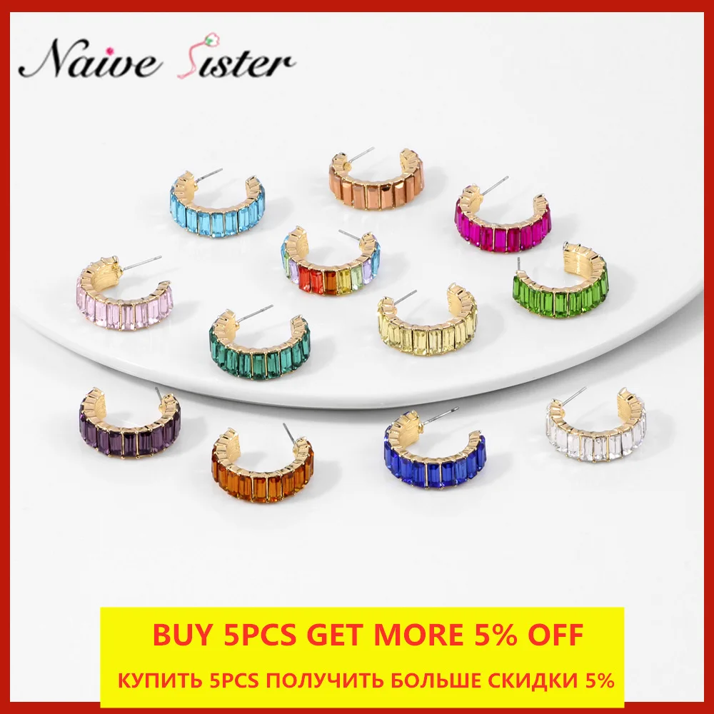 Женские серьги-гвоздики в форме радуги 12 цветов | Украшения и аксессуары