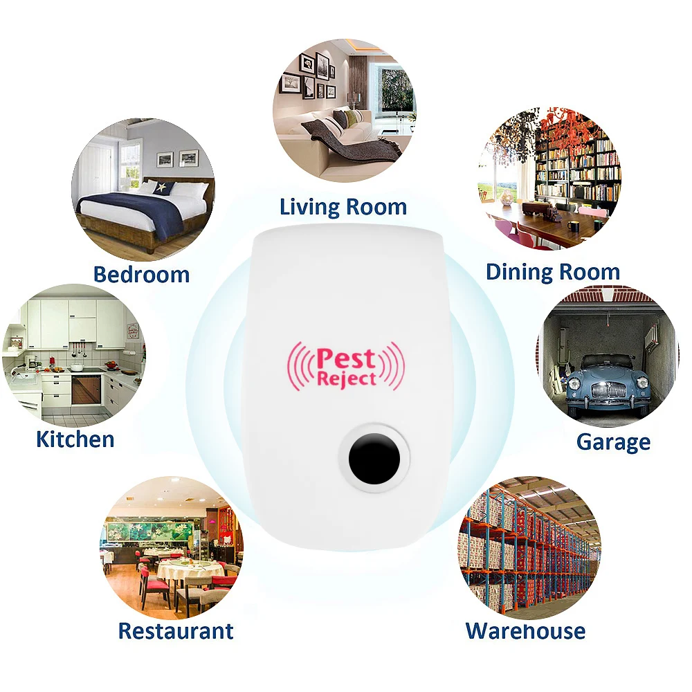 

1Pcs Pest Reject Ultrasound Mouse Cockroach Repeller Device Insect Rats Spiders Mosquito Killer Pest Control Household Pest