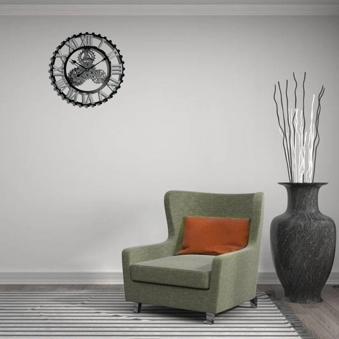 Хит 24 см 58 Ретро стиль римские пустотелые часы бесшумные настенные для дома