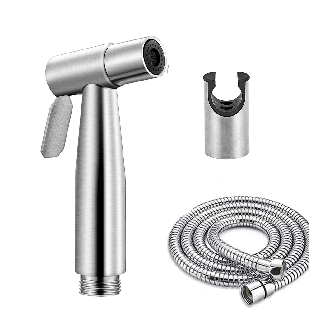 

Handheld Toilet Bidet Sprayer Set Kit Hand Bidet Faucet for Bathroom Stainless Steel Shower Gun Spray Cleaning Tools