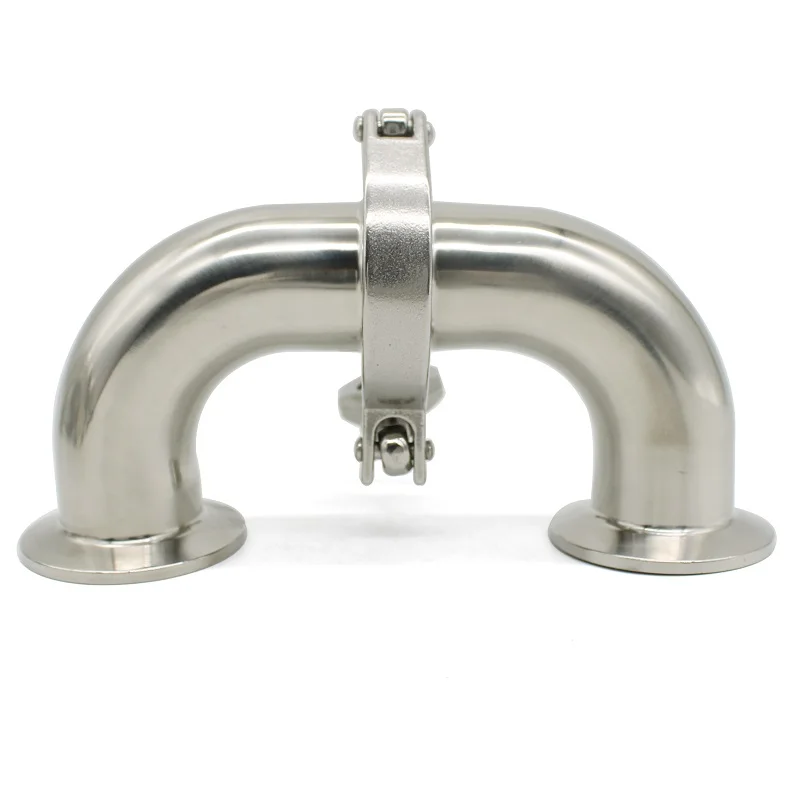 

304 Stainless Steel Elbow Sanitary Fitting 19mm 25mm 32mm 38mm 45mm 51mm 57mm 63mm Pipe OD Feerule + Tri Clamp + Silicon Gasket