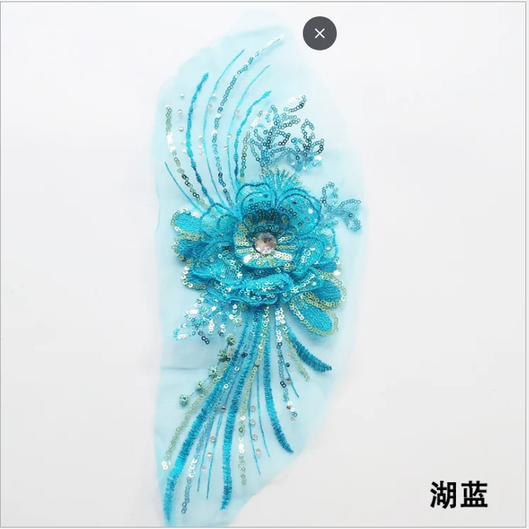 3d Цветочная аппликация Алмазный кристалл тяжелая вышивка кружево швейная